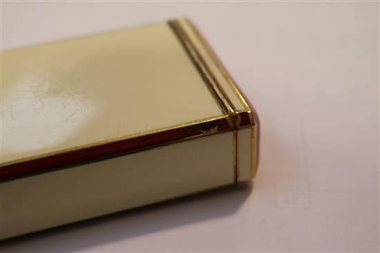 An Art Deco jewelled enamel case, Gorham, dated March 26, 1924, height 3in.